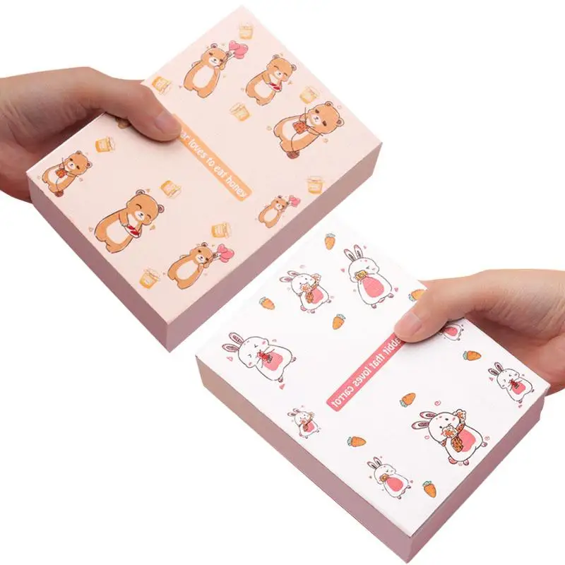 

375 Pages Sticky Cartoon Notebook Tearable Portable Thicken Note Paper Multifunctional Memo School Office Supplies