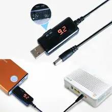 USB провод для прикуривания конвертер 5 в шаг до 9 в/12 в преобразователь напряжения 1А повышающий дисплей для источника питания/зарядного устройства/преобразователя питания
