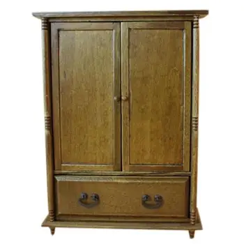 

1:12 Scale Vintage Wooden Wardrobe Dolls House Miniature Accessory