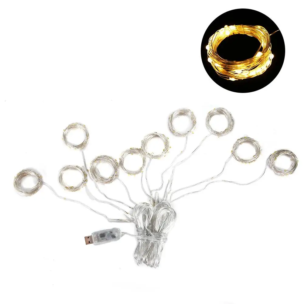 LED USB Multi Functional 3 x 3 meters Curtain Lamp For Home Weeding Decor Waterproof Warm White Light With Remote Control