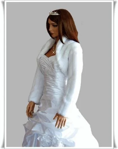 

NEW WOMENS WEDDING FAUX FUR SHRUG BOLERO BRIDAL JACKET COAT