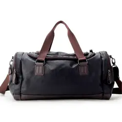 Для мужчин черный сумка для путешествий водостойкая Кожа Большой ёмкость Duffle Multifunction Tote повседневное сумки через плечо для спортзала
