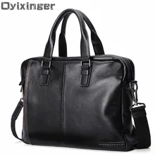 Большая емкость сумка для ноутбука для MacBook 14 дюймов мужские сумки через плечо натуральная кожа мужской портфель Деловые сумки