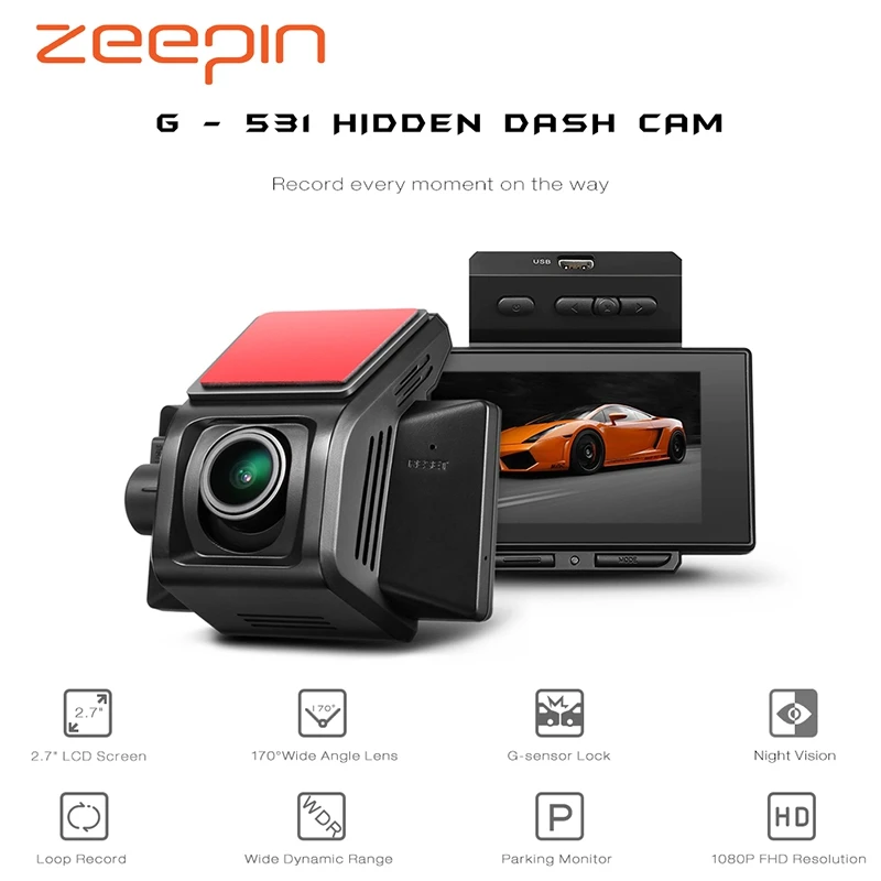Автомобильный видеорегистратор Full HD 1080P 2 7 дюйма угол обзора 170 градусов камера