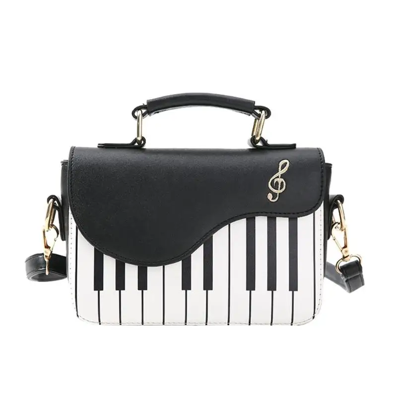  Cute Piano Pattern Fashion PU Leather Casual Ladies Handbag Shoulder Bag Crossbody Messenger Bag Po - 32950716523