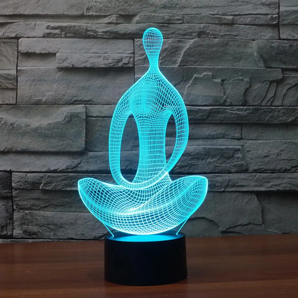 7 цветов 3D медитация в форме Ночной светильник с сенсорным управлением декоративная домашняя лампа