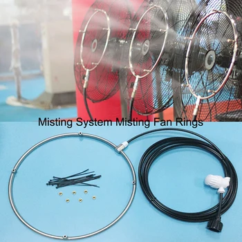 

F189 High Pressure stainless steel misting fan ring System Connect Water Tap with 4pcs nozzle seats for misting cooling