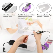 60 Вт Электрический Фрезер для ногтей, сверлильный станок с сборщик Сора с 4-в-1 Набор для ногтевого дизайна коллекция и оборудование для обрезки Маникюрный Инструмент