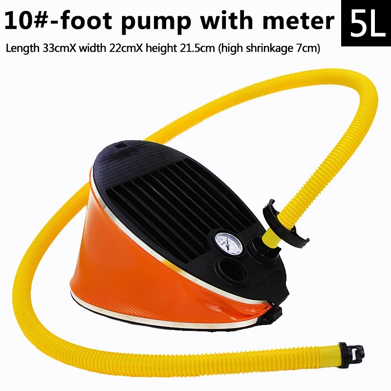 

DHBH-Portable Inflatable Foot Pump Air Pump For Boat Kayak Raft With Pressure Gauge