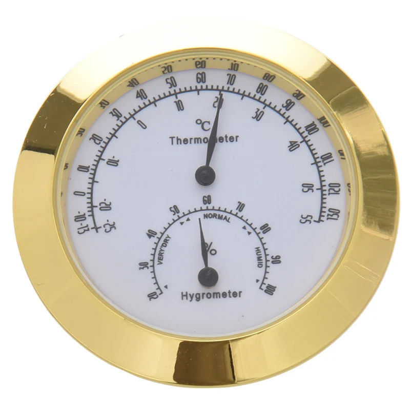 

Copper+Zinc Alloy Guitar Violin Hygrometer Moisture Meter Temperature and Humidity Meter Thermometer with widely usage Golden