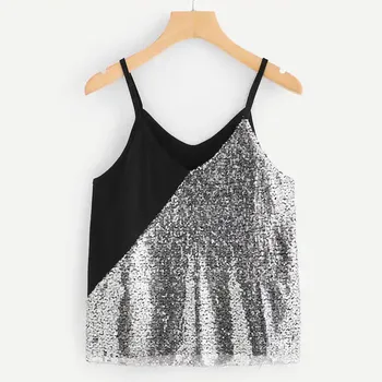 Summer Sexy Tank Top Women Crop Top Sleeveless V Neck Sequined Shirt Sexy Slim Lady Bralette Tops Strap Skinny Vest Camisole Summer Sexy Tank Top Women Crop Top Sleeveless V Neck Sequined Shirt Sexy Slim Lady Bralette Tops Strap Skinny Vest Camisole