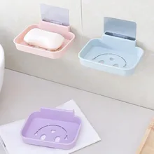 Настенная прочная паста мыльница с полой улыбкой сушка на подносе мыльница простые несущие аксессуары для ванной комнаты