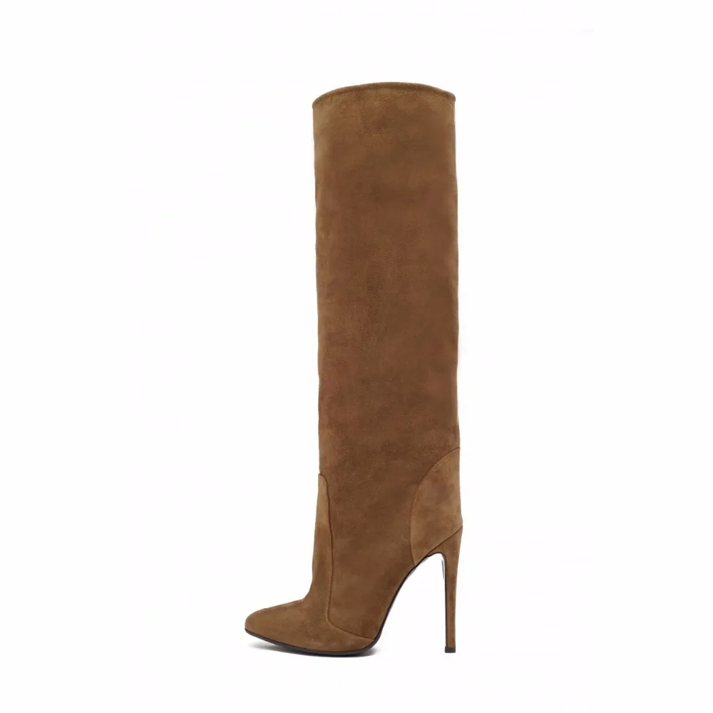 Del Negro Picture En Alto Vino Zapatos Mujeres Gris Cálido Botas Invierno Tacón Punta 46 Rodilla Picture Gran Gamuza Altas Pie Damas De Desliz Dedo Recto Tamaño Las as As zq5fAX