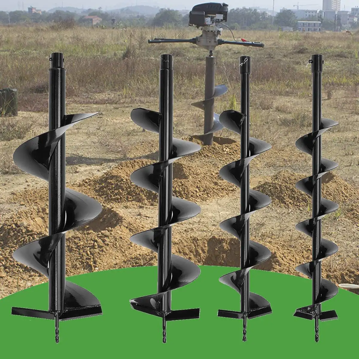 

80cm Single Blade Auger Drill Bit Drill Garden Planting Earth Petrol Post Hole Digger Power Tools Accessories 120/150/200/250mm