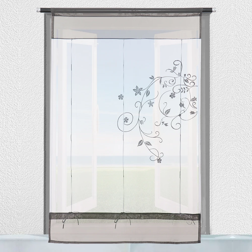 

1 St Curtains Window Tule Voile Curtain Popular Beautiful Polyester Transparent Curtains Embedded Pastoral Curtain Home Decor