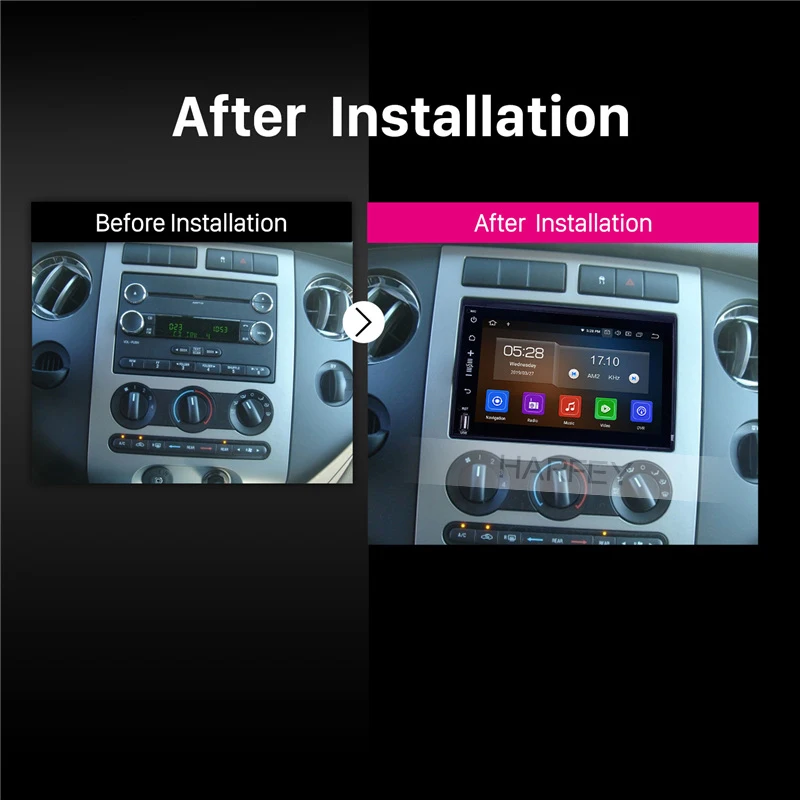 Harfey Car HD Android 9.0 Navi DVD GPS Dash Auto Radio for Ford Mustang 2005-2009 with 3G WiFi Blue