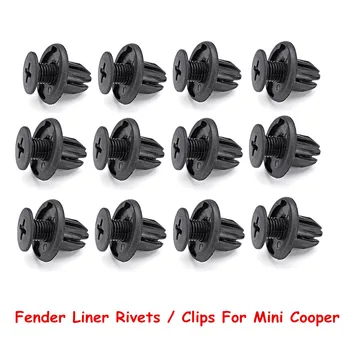 

12PCS Plastic Auto Vehicle Splash Guard for Fender Door Panel Liner Rivets Car Bumper Fastener Clip Retainer for Mini Cooper