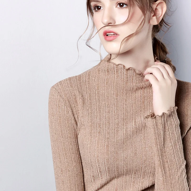 

2019 Spring Clothes New Pattern Knitting Will Code Jacket Woman Fungus Half Edge High Lead Rendering Unlined Upper Garment