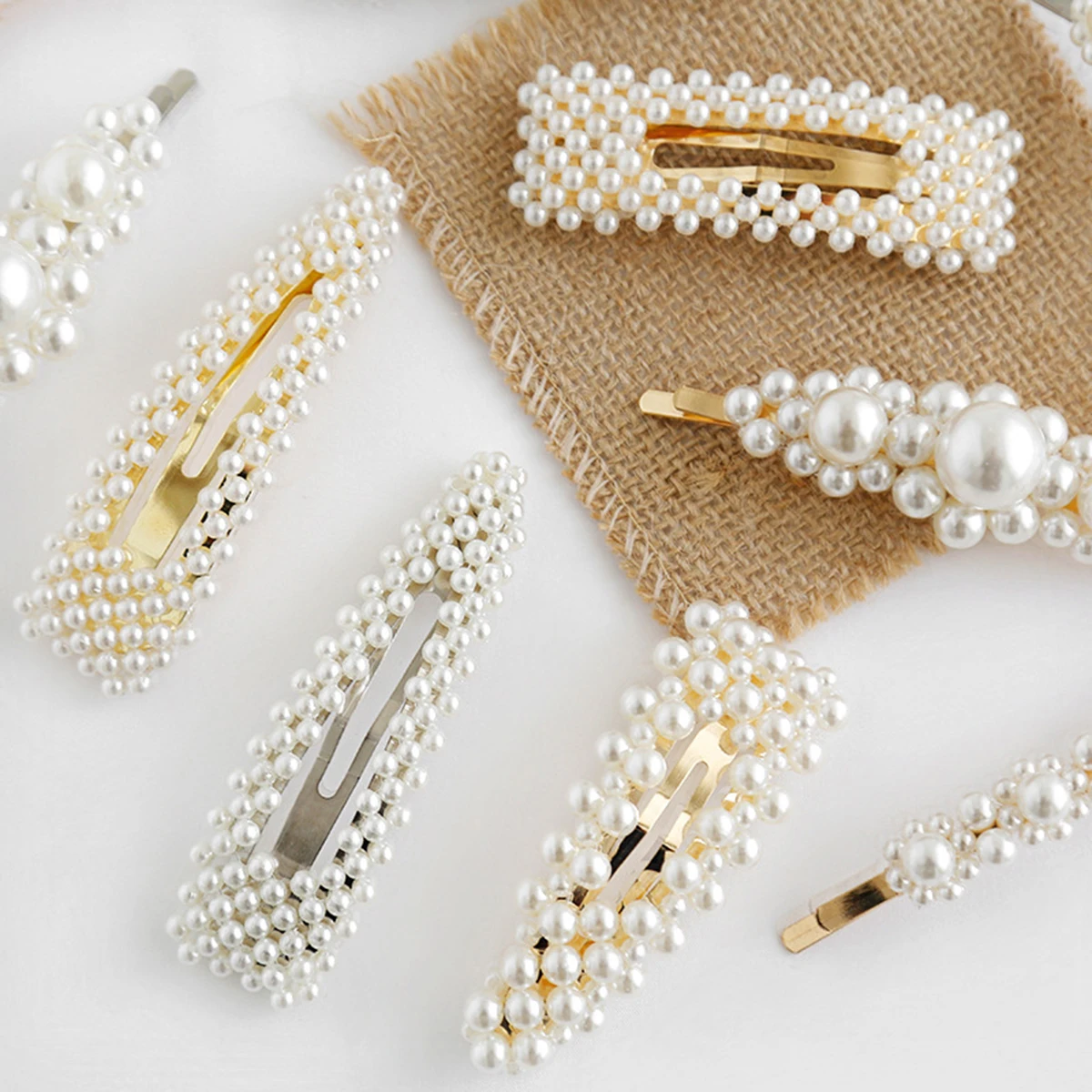 

5pcs/Set Hair Clip Women Girls Elegant Geometric Pearls Hairpins Clips Barrette Hairband Hairpin bling Fashion Hair Accessories
