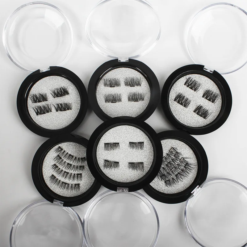 

4 Pcs 3D Magnetic Eyelash False Eyelash New Easy Wear Single Magnet Full Strip Magnetic Lashes Reusable Fake Eye Lashes Beauty