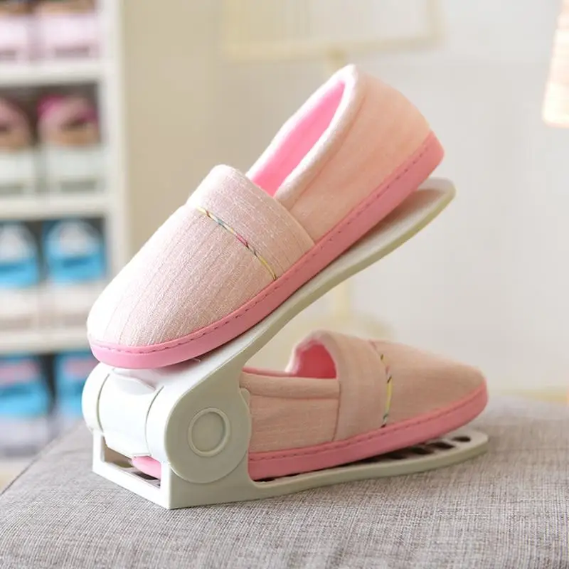 

Plastic Adjustable Shoe Racks Storage Organizer Home Double Layer Rack Holder Shoes Living Room Bedroom Shoebox Stand Shelf