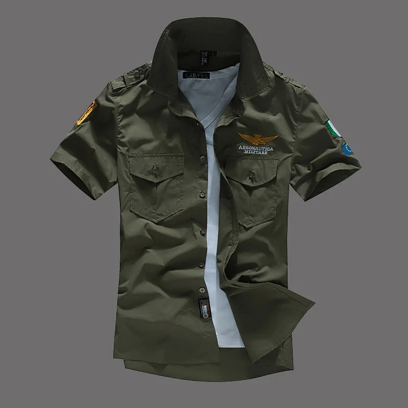 mens short sleeve military style shirts