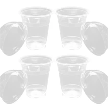 50 шт 400 мл 6 г одноразовые прозрачные пластиковые стаканчики с отверстием купольные крышки для чая Молоко Фруктовый сок чай