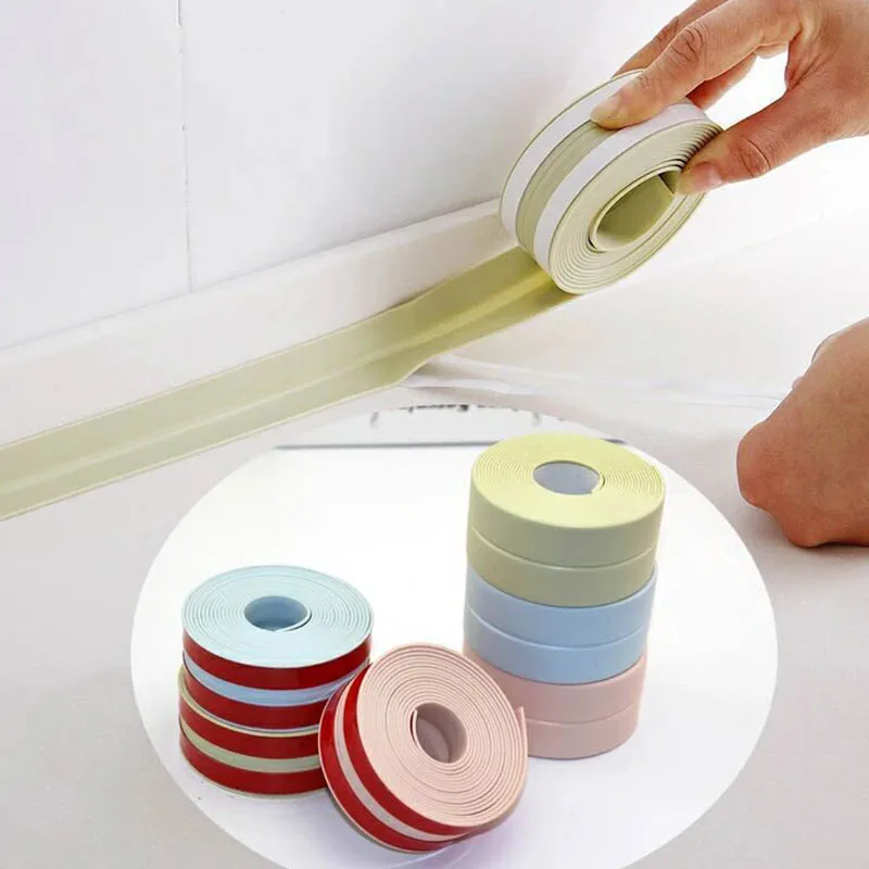 

PVC Kitchen Gadgets Waterproof Adhesive Tape 1Pcs Corner Line Sticking Strip Bathroom Accessories Sink Joint Crevice Sticker