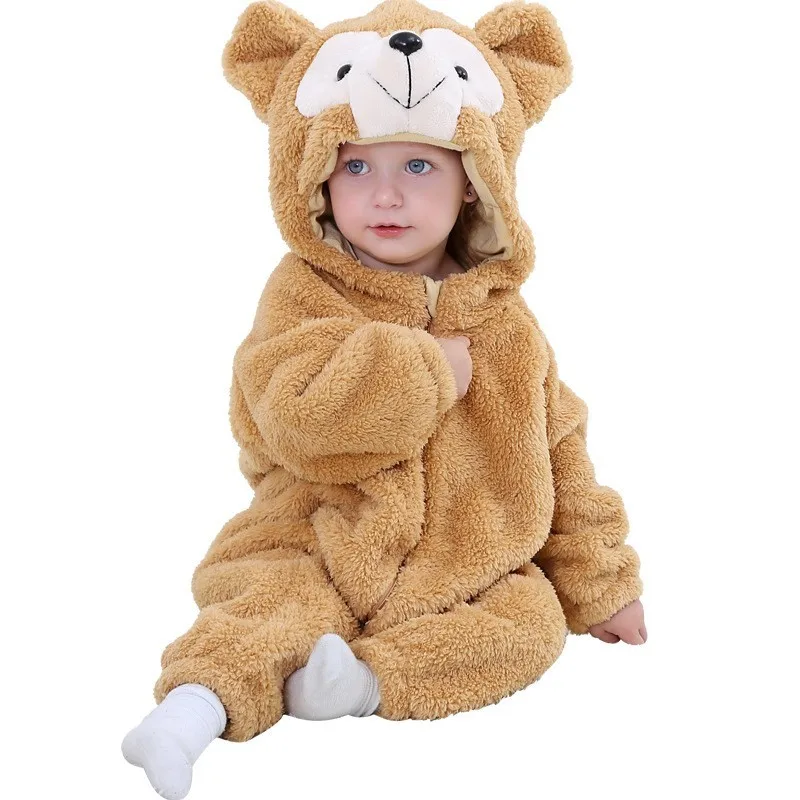 

Newborn Baby Boys Girls Rompers 2019 Spring Flannel New Born Unisex Baby Clothes Toddler Romper Infantil Menina Animal Jumpsuit