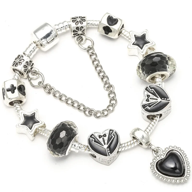 

CHIELOYS New Fashion Star Beads Charm Bracelets & Bangles Heart Pendant Fine Bracelets For Women Jewelry DIY Gift BA291