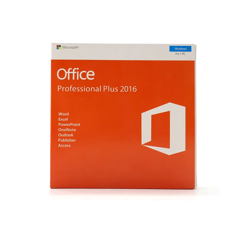 Microsoft Office Professional Plus для Windows PC Розничная торговля в штучной упаковке ключ карта внутри с DVD