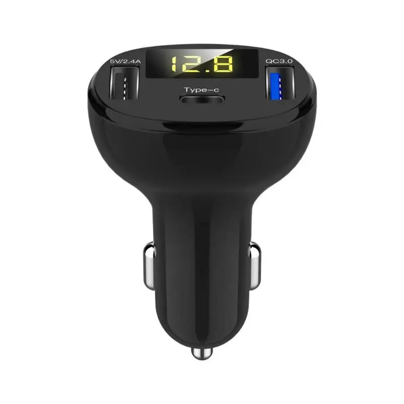 

12V-24V Car Charger Voltage Display Splitter Cigarette Lighter Socket Fast Charger on USB QC3.0 Adapter Auto Accessories