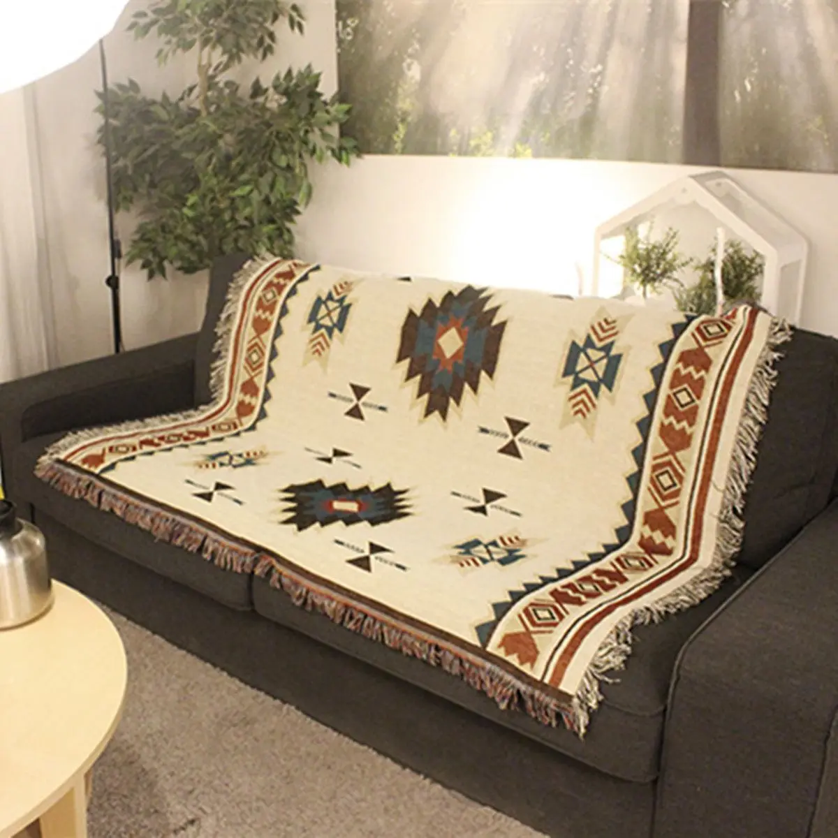Дешево 125x150 см Aztec Navajo коврик полотенце настенный хлопковый коврик геометрический тканый 125x150 см хлопок для пикника моющийся диван для пикника пуст...