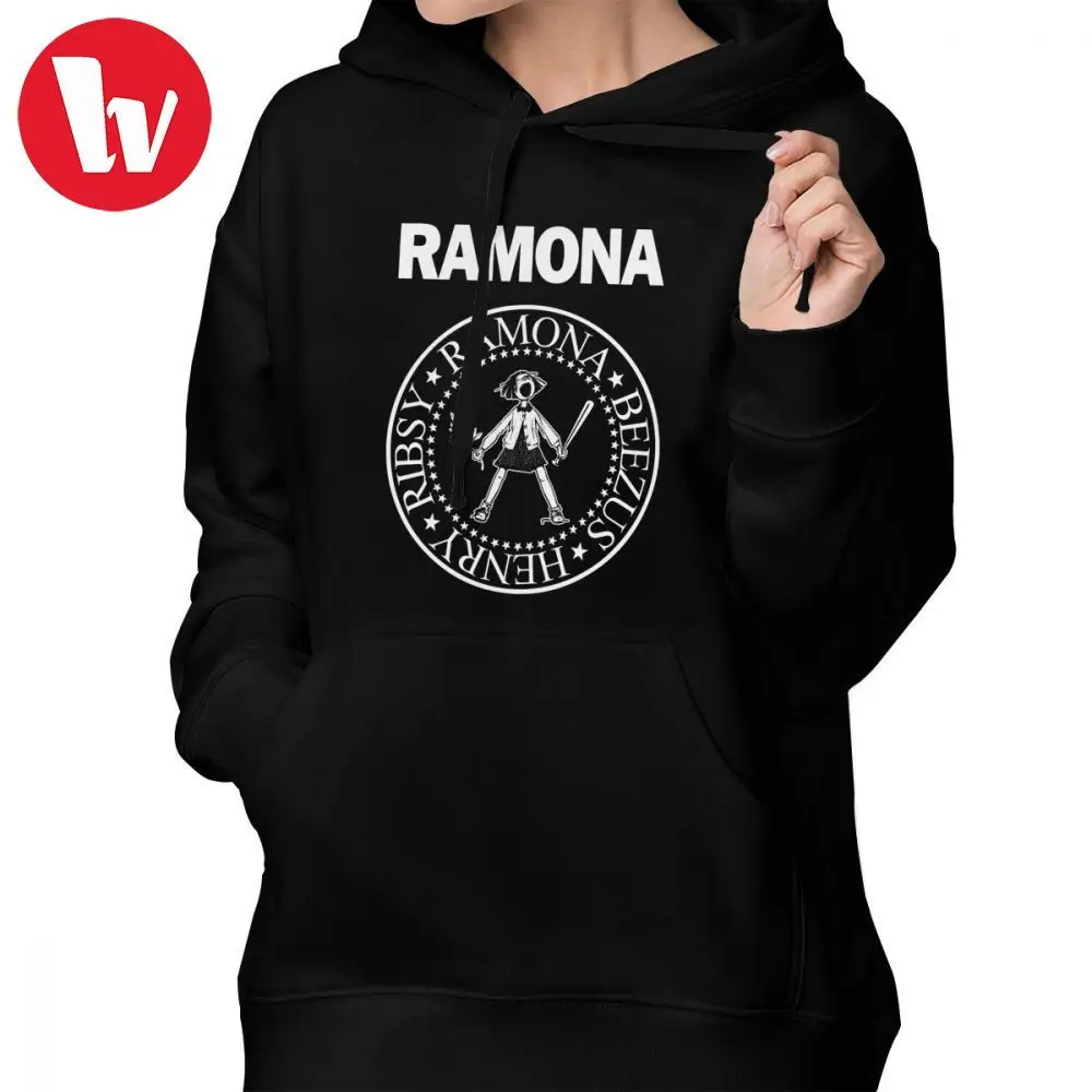 

Ramones Hoodie RAMONA Hoodies Streetwear Grey Hoodies Women Long Sleeve Cotton Kawaii Printed Plus Size Pullover Hoodie