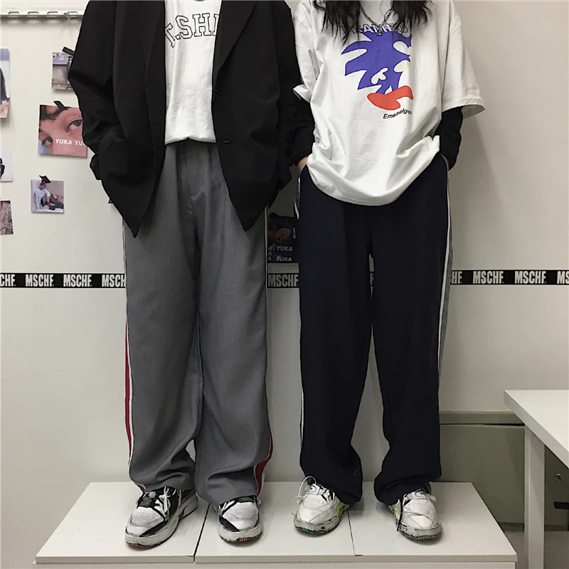 Men's Trousers 2019 Spring New Loose Casual Pants Youth Fashion Pants Hong Kong Style Trousers Harajuku Style Youth Men's Pants