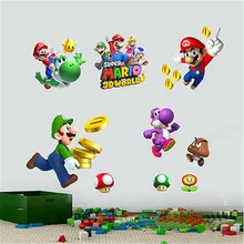 Съемные Супер Марио детские настенные Переводные Виниловые стикеры Искусство diy домашний декор