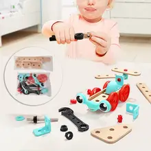 Детские деревянные игрушки многофункциональный набор инструментов обслуживание винт гайка ящик для инструментов Инструменты для ремонта рук раннее развитие детей обучающая игрушка