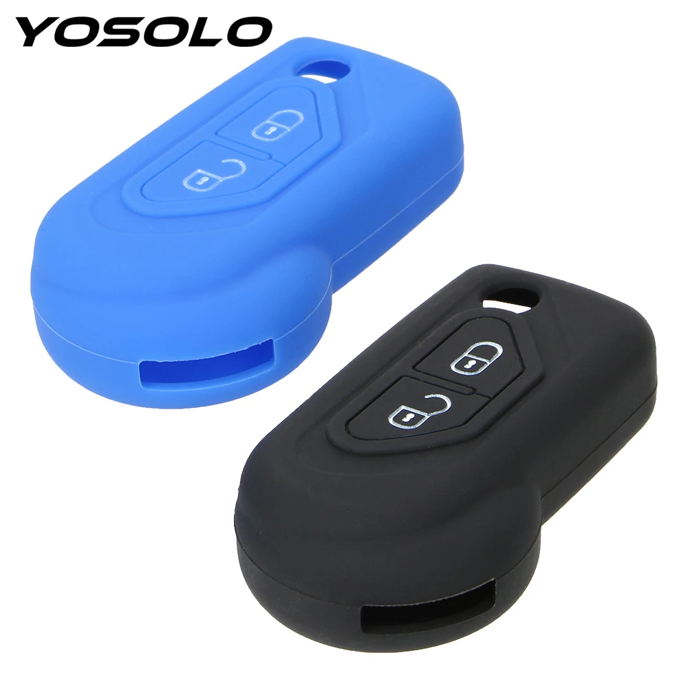 

YOSOLO Key Protect Bag Key Case for Car Car Key Cover For Citroen C-Elysee C3 C4 C5 DS3 2 Button Car Styling Silicone Key Cover