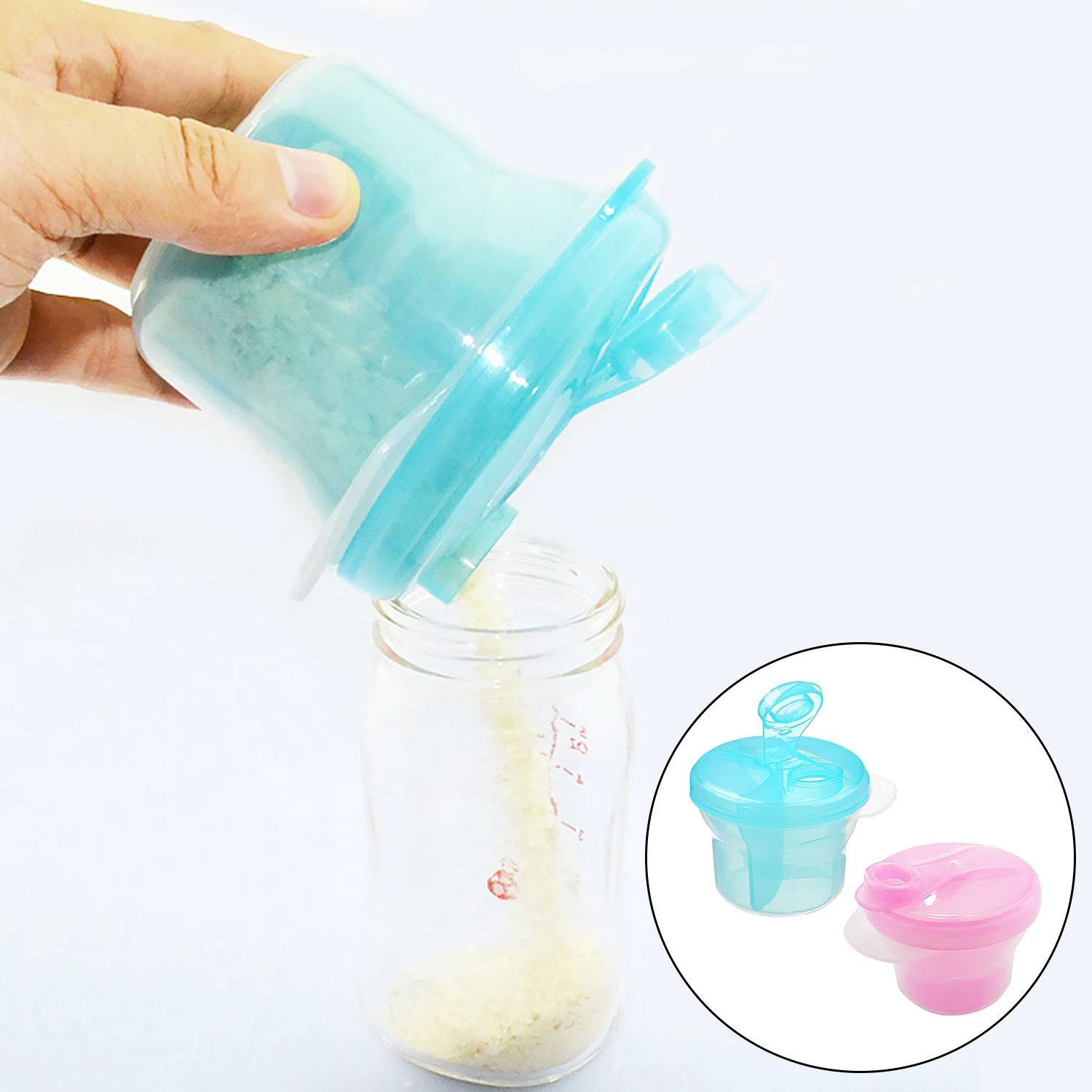 

Portable Mini 3 Section Baby Milk Powder Formula Dispenser Container Infant Feeding Food Snack Fruit Storage Box Case Cup Bottle