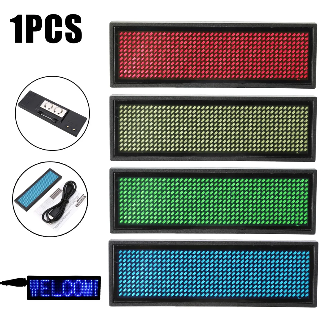 

LED Bar Light Electronic LED Digital Programmable Rechargeable Scrolling Name Message Tag Badge Sign Red / Green / Blue / White