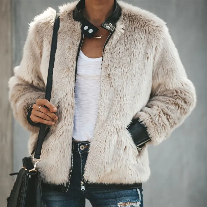 Best hirigin High quality Winter Women Warm Teddy Bear Long Sleeve Fleece Jackets Tops Zip Up Punk Overs