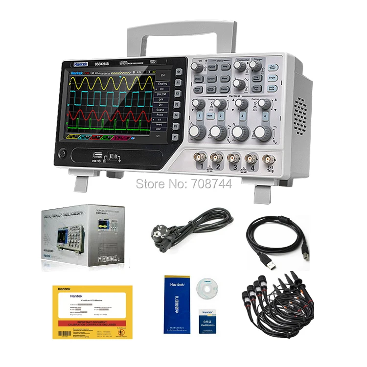 Hantek официальный DSO4254B цифровые осциллографы USB 250 МГц 4 канала ПК портативный Osciloscopio Portatil диагностический инструмент