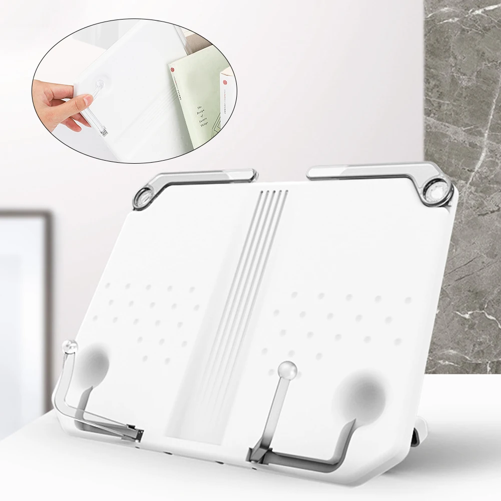 

Multi-function Reading Stand Practical Recipe Shelf Cookbook Holder Study Supplies Folding Book Holder Adjustable Angle ABS