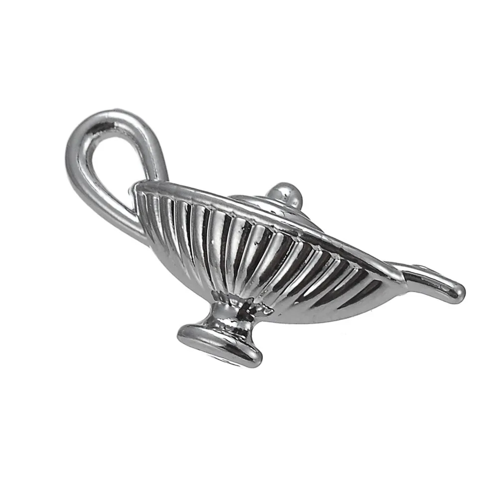 LIKGREAT Indian Magic Aladdin Lamp Shape Charms for Jewelry Making Silver Gold Color Metal Charm Pendant for Custom Accessories LIKGREAT Indian Magic Aladdin Lamp Shape Charms for Jewelry Making Silver Gold Color Metal Charm Pendant for Custom Accessories