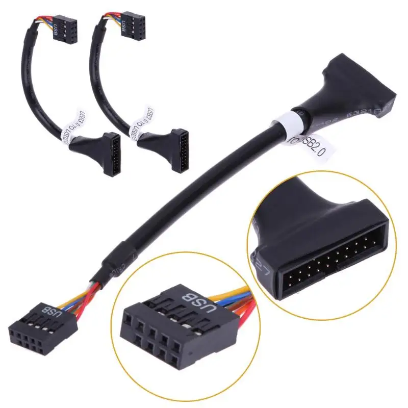 5 قطعة عالية السرعة مرنة المواد USB 3.0 20 دبوس الذكور إلى USB 2.0 9 دبوس اللوحة أنثى كابل ل CD-ROM قرص مرن لوحة