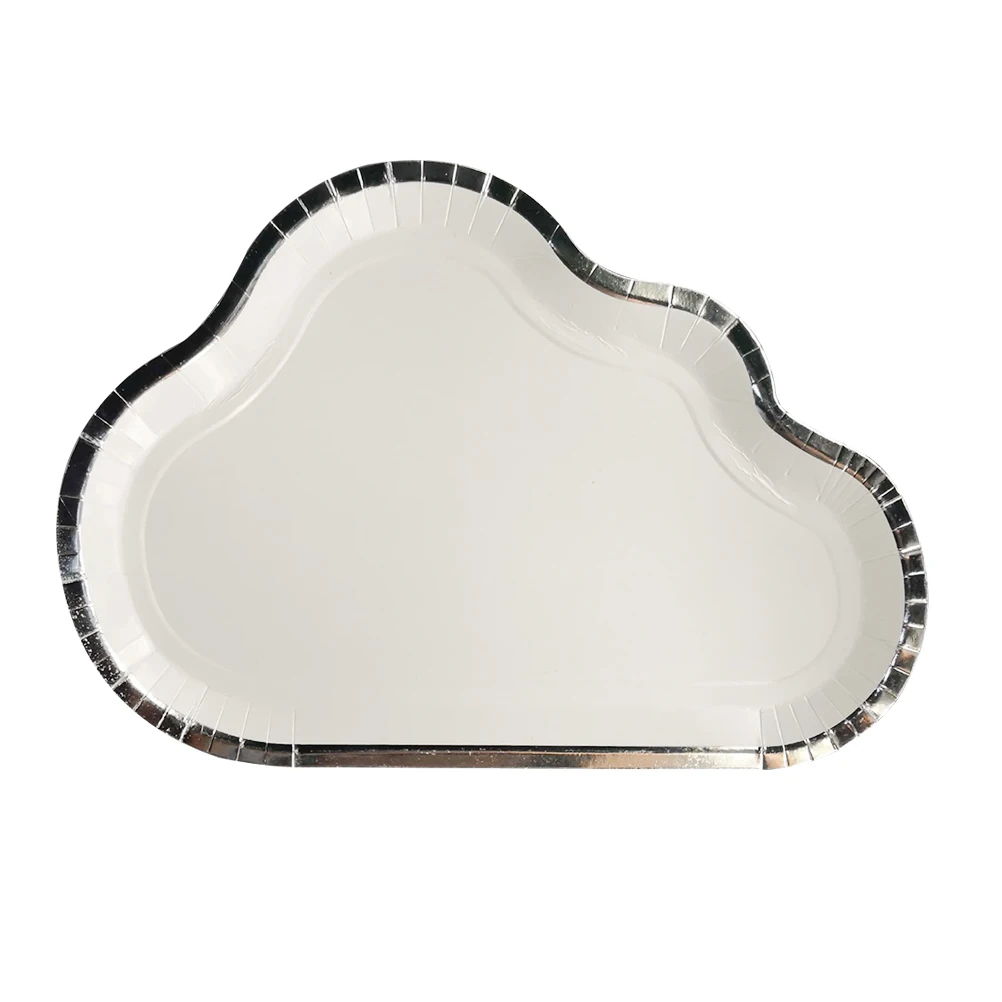 

8pcs/set Disposable Cloud Shaped White Food Plate Cake Plate Dessert Plates for Party Wedding Birthday Afternoon Tea Supplies