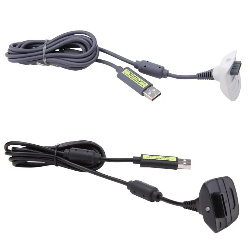 

1.8M Wireless Controller Charger Charging Cable Black USB Charge Cord Lead Kit for Xbox 360 Play and Charge Cable