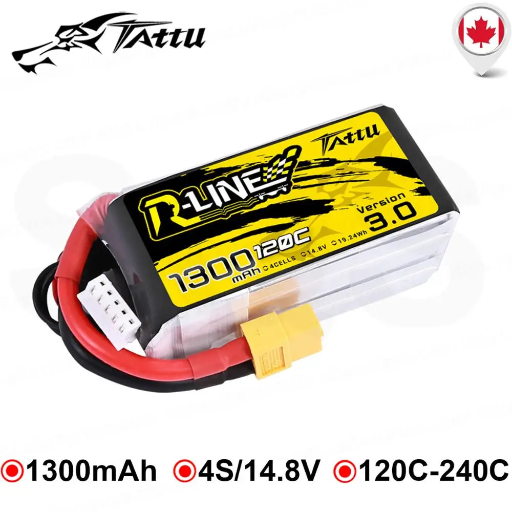 TATTU R-line V3 1300mAh Lipo 4S Battery 14.8V Batteries Pack for FPV Frame Drone Tattu R-Line New Arrival Ship from CA | Игрушки и хобби