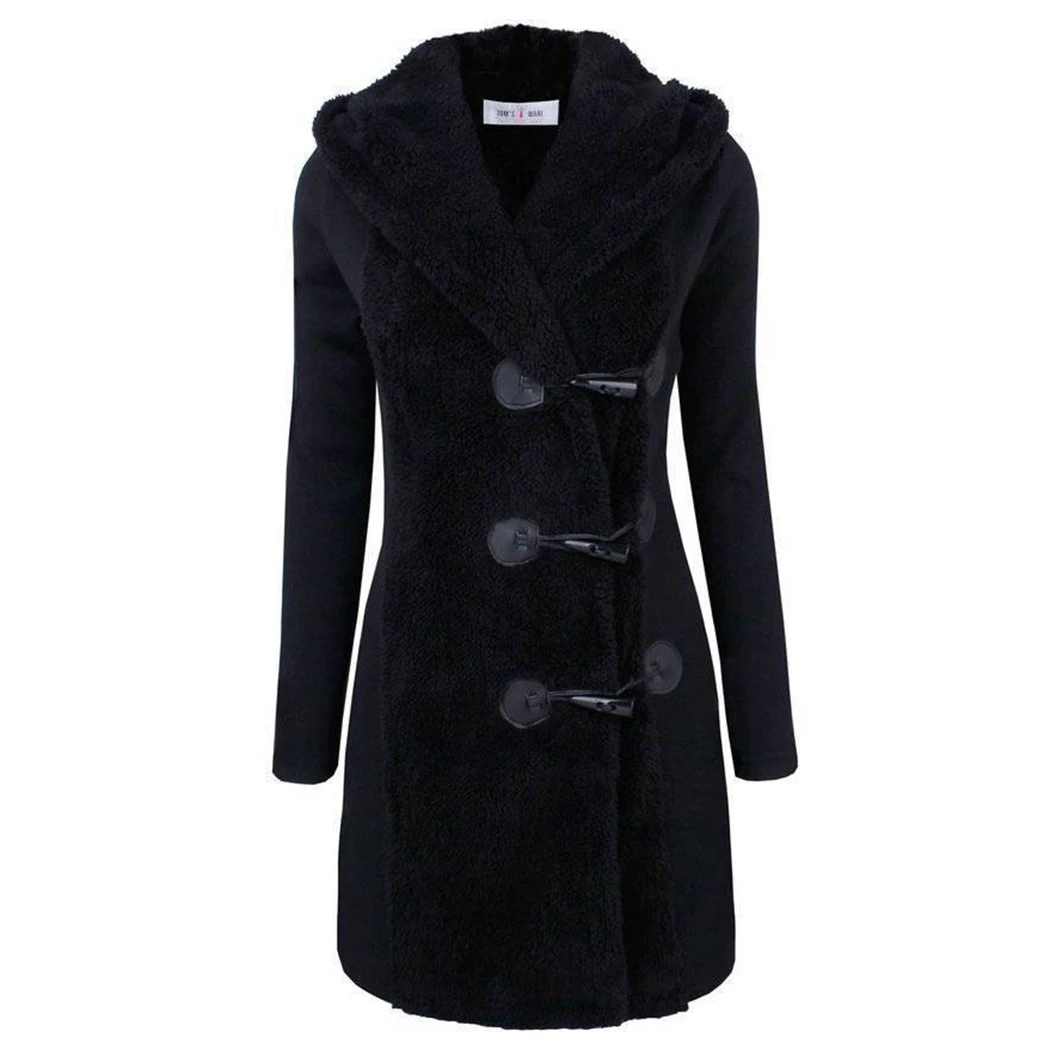 Aliexpress.com : Buy Elegant Ladies Patchwork Fleece Coats Women Horn ...