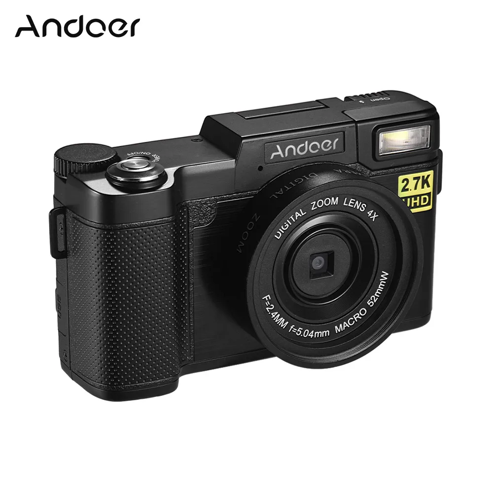 Andoer Full HD 24MP цифровая камера видеокамера 2,7 K разрешение 3,0 дюймов вращающийся TFT экран анти-встряхивание 4X цифровой зум WiFi